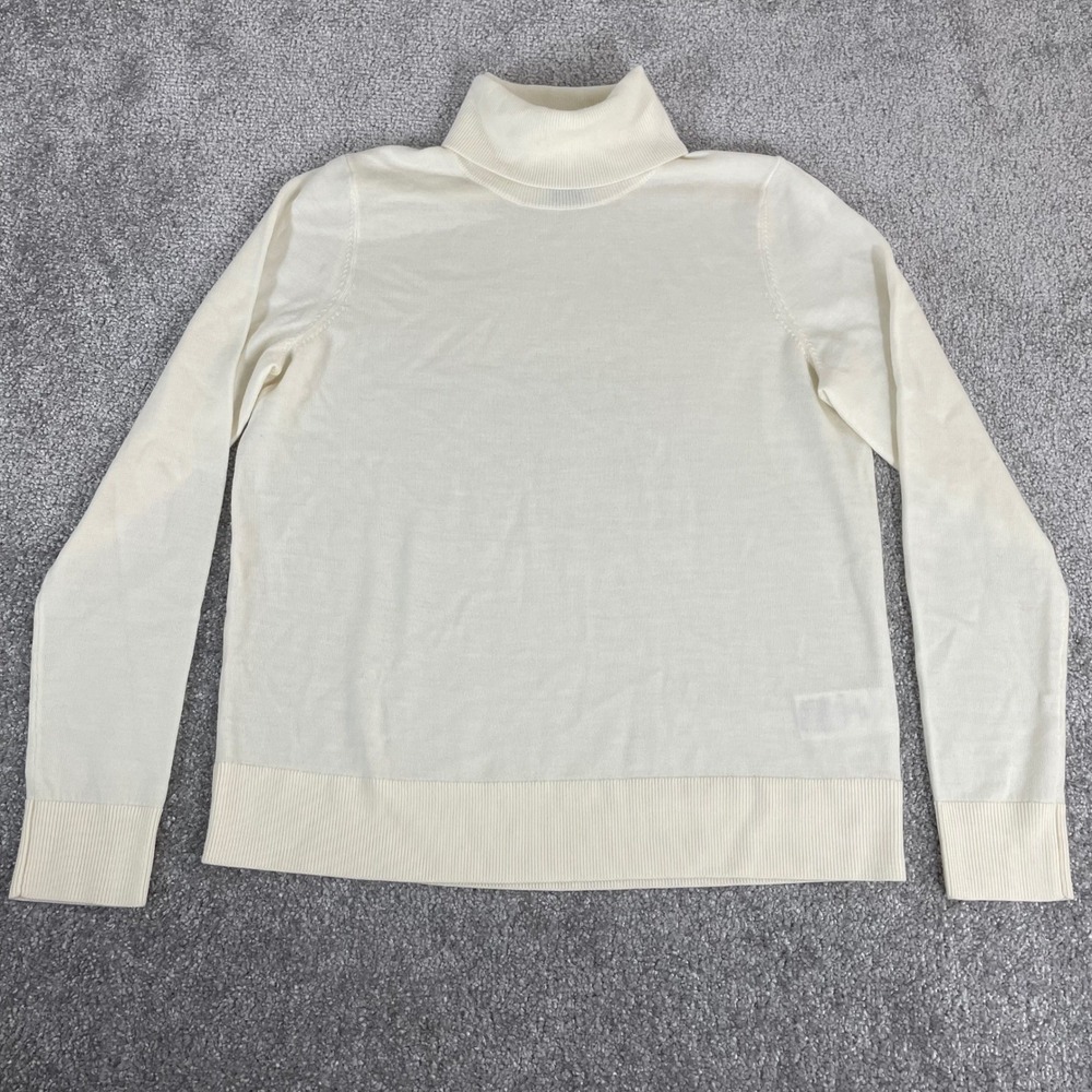 Pendleton Merino Wool Turtleneck Womens Medium Sweater Cream Classic Minimalist